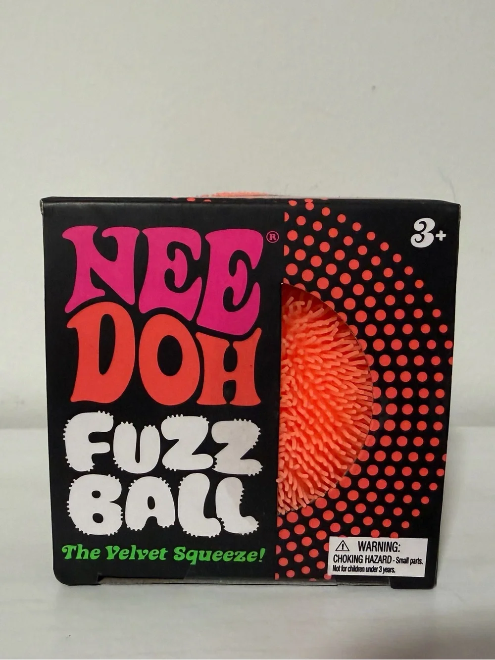 Authentic New NeeDoh Fuzz Ball Velvet Squeeze - Orange 🍊 squishy